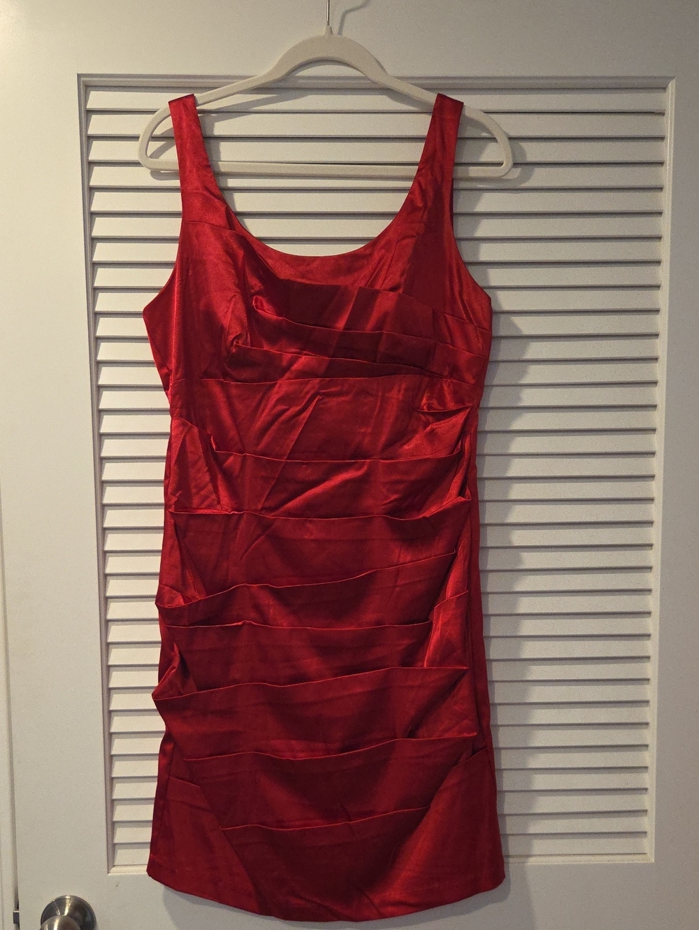 Bisou Bisou Red Satin Tank Mini Dress